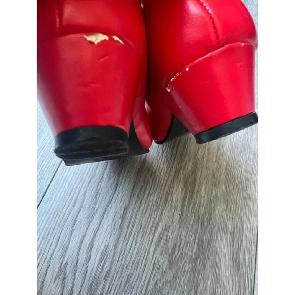 Flamenca Kids Red Mary Jane‎ Dance Shoes Block Heel Buckle Strap Size 27